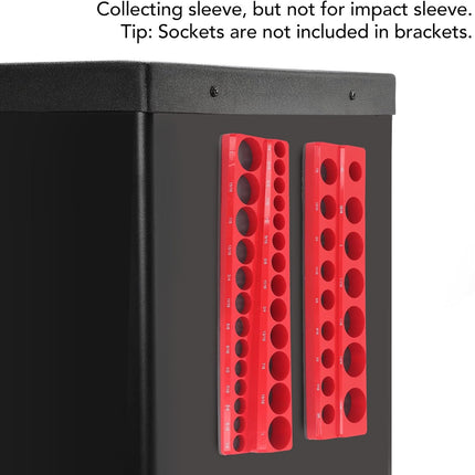 3PCS Socket Organiser Set with Strong Built-in Grip 1/4 3/8 1/2 Drive Tool Holders Wall Mountable