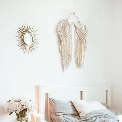 Angel Wings Woven Wall Tapestry Cotton Rope Home Decoration Living Room Art