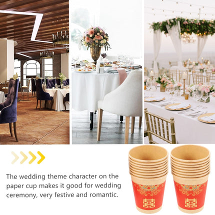 500PCS Printed Paper Coffee Cups for Wedding Water Hot Cold Decor