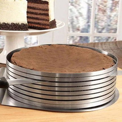 Stainless Steel Mousse Ring 9-12 Inch Adjustable Layer Cake Cutter Baking Tool