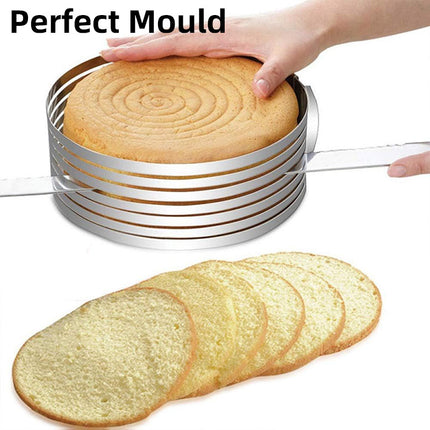 Stainless Steel Mousse Ring 9-12 Inch Adjustable Layer Cake Cutter Baking Tool