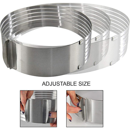 Stainless Steel Mousse Ring 9-12 Inch Adjustable Layer Cake Cutter Baking Tool
