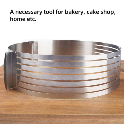 Stainless Steel Mousse Ring 9-12 Inch Adjustable Layer Cake Cutter Baking Tool