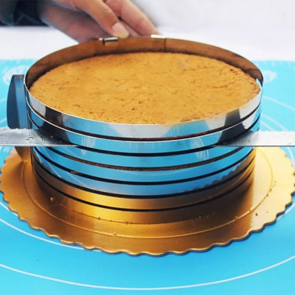 Stainless Steel Mousse Ring 9-12 Inch Adjustable Layer Cake Cutter Baking Tool