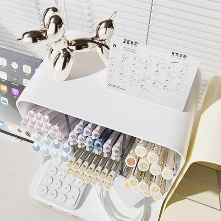 Slant Plug Pen Holder Stationery Organizer Desktop Clutter Storage Office Desk