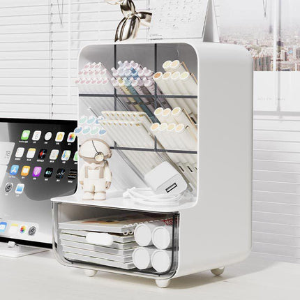 Slant Plug Pen Holder Stationery Organizer Desktop Clutter Storage Office Desk