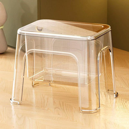 Storable Small Bench Household Storage Stool Plastic Folding Seat for Home