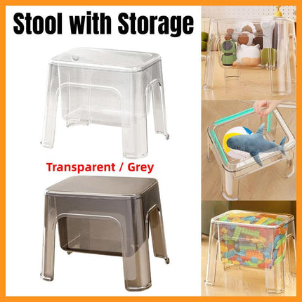 Storable Small Bench Household Storage Stool Plastic Folding Seat for Home