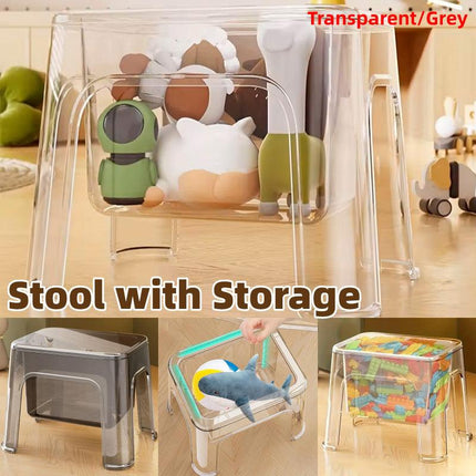 Storable Small Bench Household Storage Stool Plastic Folding Seat for Home