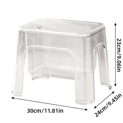 Storable Small Bench Household Storage Stool Plastic Folding Seat for Home