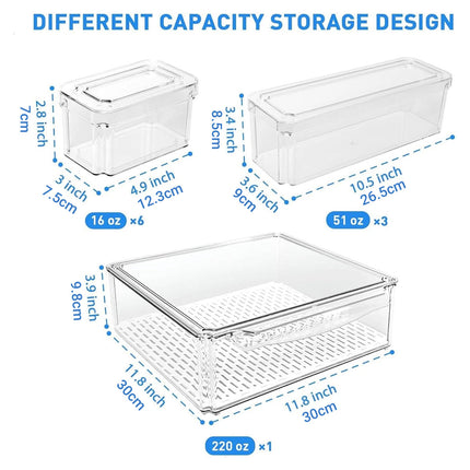 Refrigerator Storage Box Set Fruit Vegetable Fresh Keeper Kitchen Organizer Use