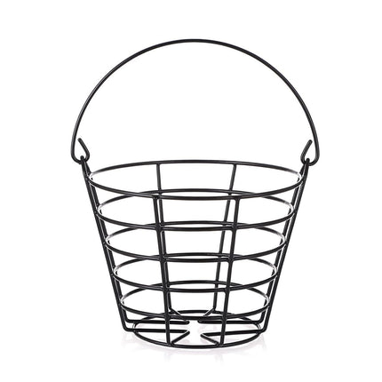Heavy Duty Iron Golf Ball Basket 50 Ball Range Carrier with Handle Black