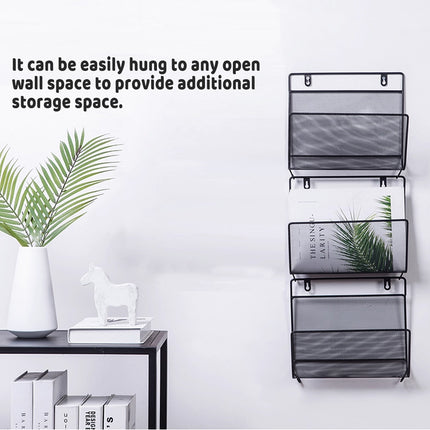 2PCS Wall Mount Magazine Rack for Books Mail Organizer Bathroom Kitchen Office