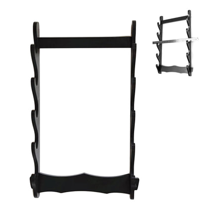 5-Tier Sword Holder Wall Mount Samurai Stand Display Katana Wall Hanger Rack