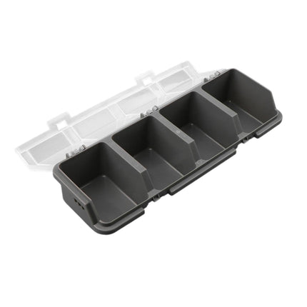 4-Grid Parts Storage Box Plastic Electronic Hardware Accessory Case with Lid ﻿