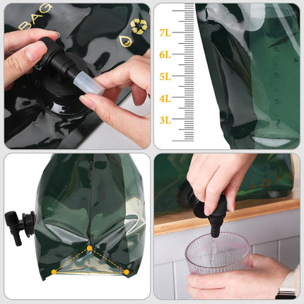 5pcs 8L Portable Water Bladder Tank Water Storage Bag For Camping Fishing Hiking