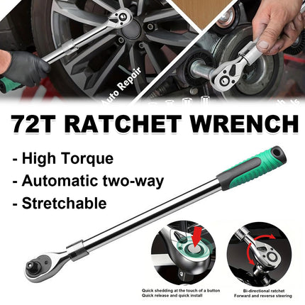 72T Ratchet Wrench 1/2 Inch Drive Socket Tool Durable Sturdy Carbon Steel