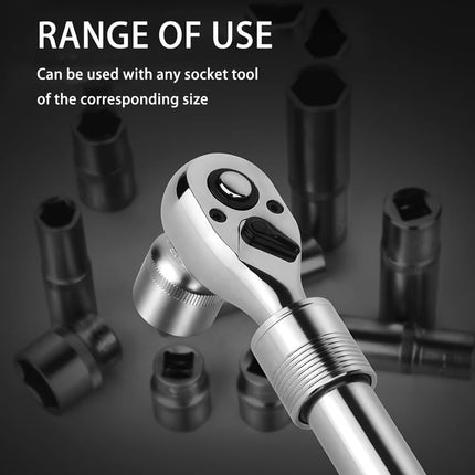72T Ratchet Wrench 1/2 Inch Drive Socket Tool Durable Sturdy Carbon Steel
