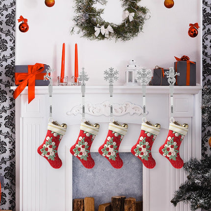 4 Pcs Christmas Stocking Hanger Fireplace Clip Metal Holder Hooks Xmas Tools
