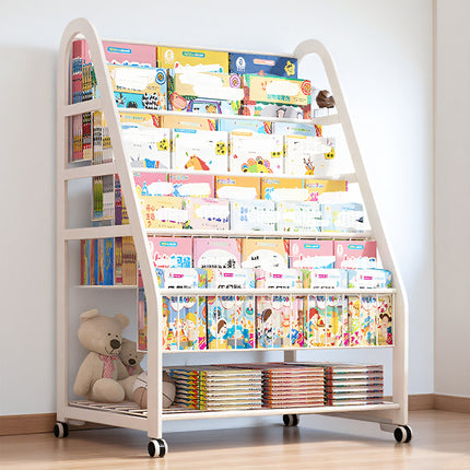 Kids Bookcase Home Picture Book Shelf for Toddlers Kids Sturdy Wooden Multilayer