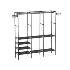 Multi Function Zoned Floor Standing Clothes Coat Rack Space Saving Stable Sturdy