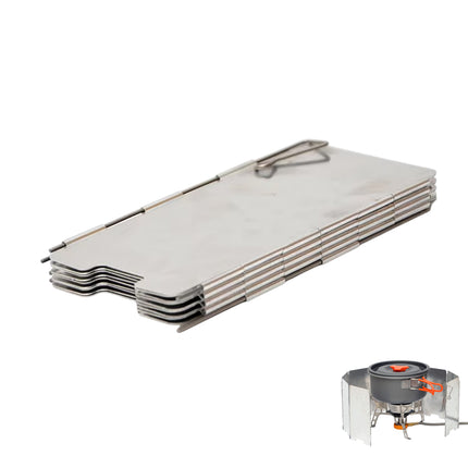 Camping Stove Wind Shield 9PC Foldable Wind Cover Silver Outdoor Portable Burner