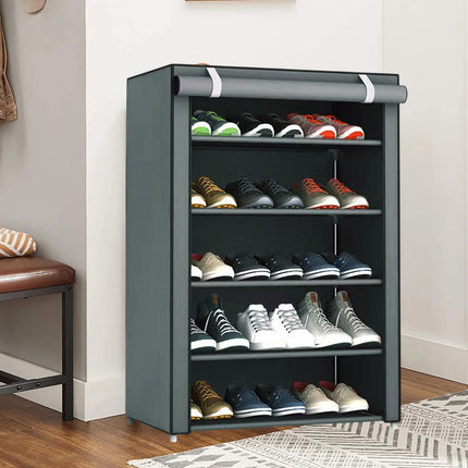 5-Tier Simple Dustproof Shoe Rack Cabinet Space-Saving Easy Assembly Sturdy