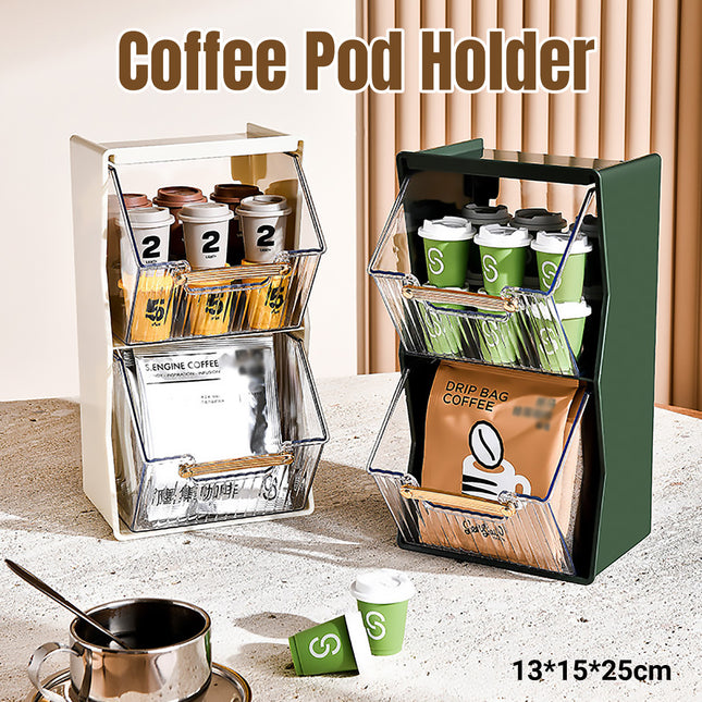 Coffee Pod Holder for Home Cafe Countertop Storage Organizer Space Saving