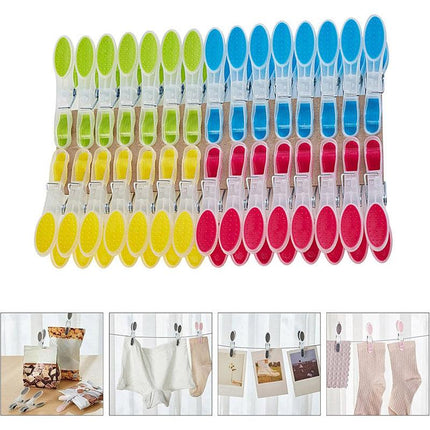 30pcs Household Clothes Clip Non Trace Soft Grip Clothespins Laundry Pegs Hanger