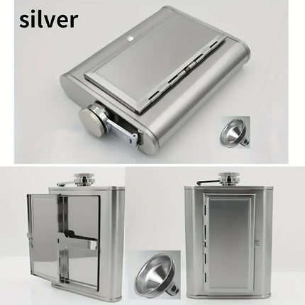 Stainless Steel Hip Flask Portable Flagon 5oz Silver Travel Liquor Bottle Funnel