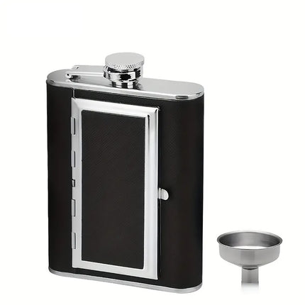 Stainless Steel Hip Flask Portable Flagon 5oz Silver Travel Liquor Bottle Funnel