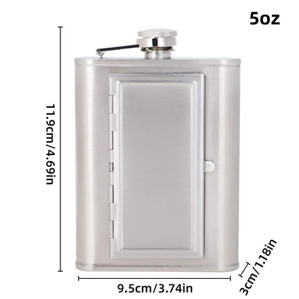 Stainless Steel Hip Flask Portable Flagon 5oz Silver Travel Liquor Bottle Funnel