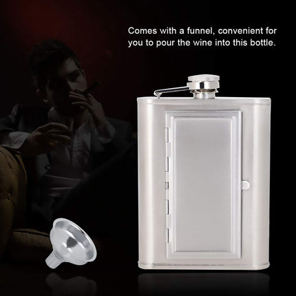 Stainless Steel Hip Flask Portable Flagon 5oz Silver Travel Liquor Bottle Funnel