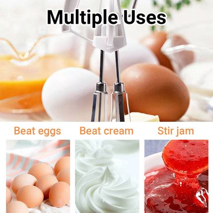 Stainless Steel Hand Egg Beater Rotary Whisk Manual Mixer Kitchen Cooking Tool