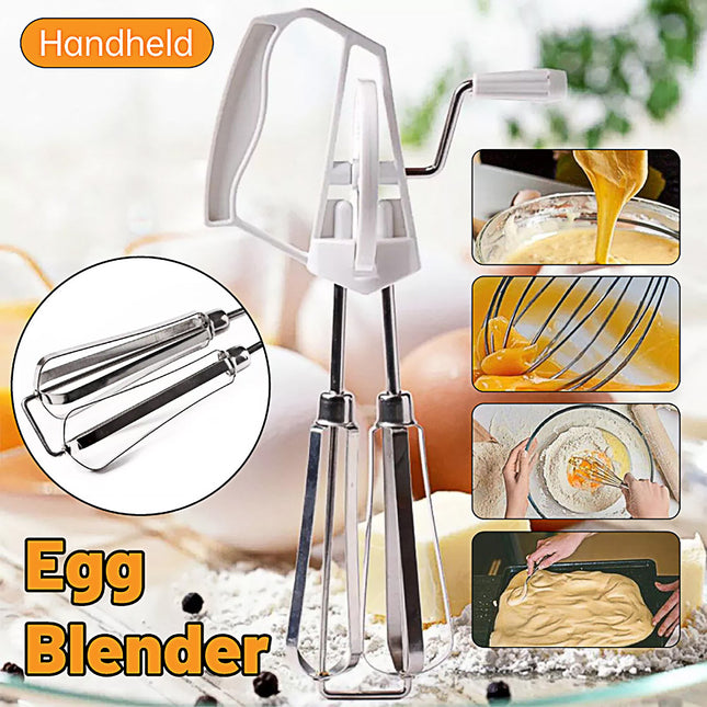 Stainless Steel Hand Egg Beater Rotary Whisk Manual Mixer Kitchen Cooking Tool