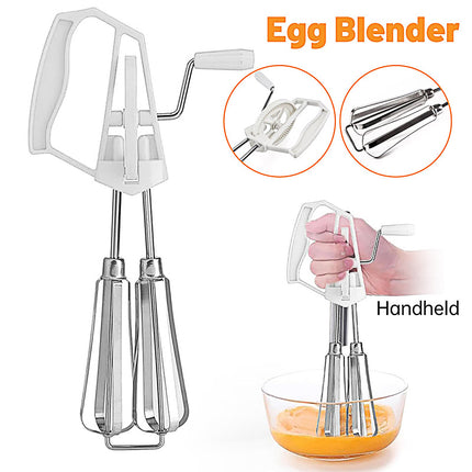 Stainless Steel Hand Egg Beater Rotary Whisk Manual Mixer Kitchen Cooking Tool