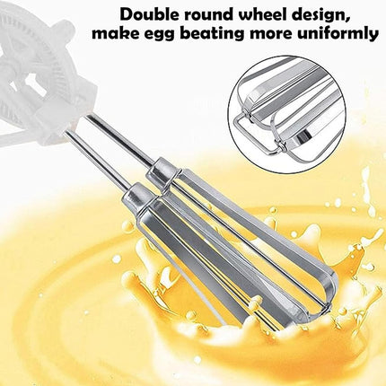 Stainless Steel Hand Egg Beater Rotary Whisk Manual Mixer Kitchen Cooking Tool