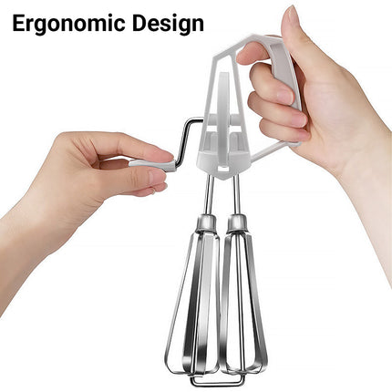 Stainless Steel Hand Egg Beater Rotary Whisk Manual Mixer Kitchen Cooking Tool