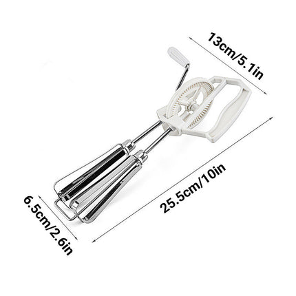 Stainless Steel Hand Egg Beater Rotary Whisk Manual Mixer Kitchen Cooking Tool