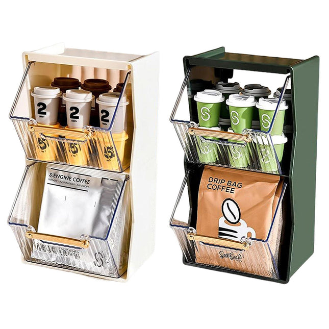 Coffee Pod Holder for Home Cafe Countertop Storage Organizer Space Saving