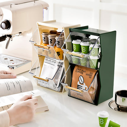 Coffee Pod Holder for Home Cafe Countertop Storage Organizer Space Saving