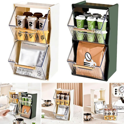 Coffee Pod Holder for Home Cafe Countertop Storage Organizer Space Saving
