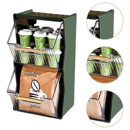 Coffee Pod Holder for Home Cafe Countertop Storage Organizer Space Saving