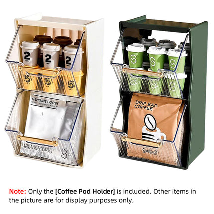 Coffee Pod Holder for Home Cafe Countertop Storage Organizer Space Saving