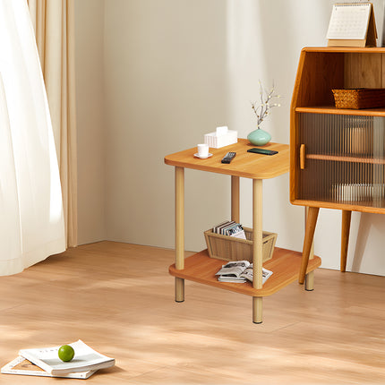 2 Tiers Night Stand Bedside Table Space Saving Durable for Bedroom Living Room