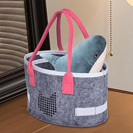 2pcs Doll Storage Organization Bag Felt Handbag Toy Organizer Storage