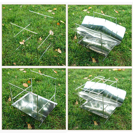 Outdoor Portable Camping Bench Grill Ultra Light Detachable Fire Burning Stove