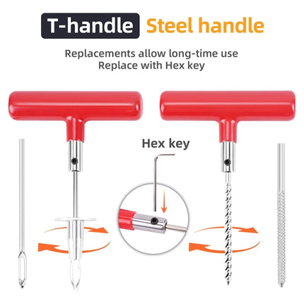 98PCS Tire Repair Tool Kit with Case for Car Truck Bike Motorcycle Tire Plug
