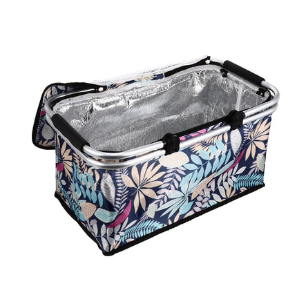 Foldable Picnic Basket Outdoor Camping Carrying Basket Portable Food Storage