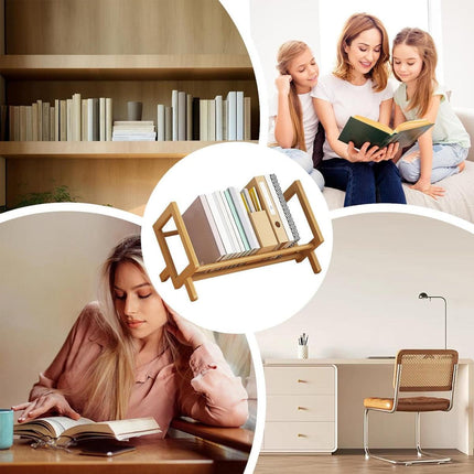 Desktop Bookshelf Organizer for Home Office Storage Shelf for Books and Files
